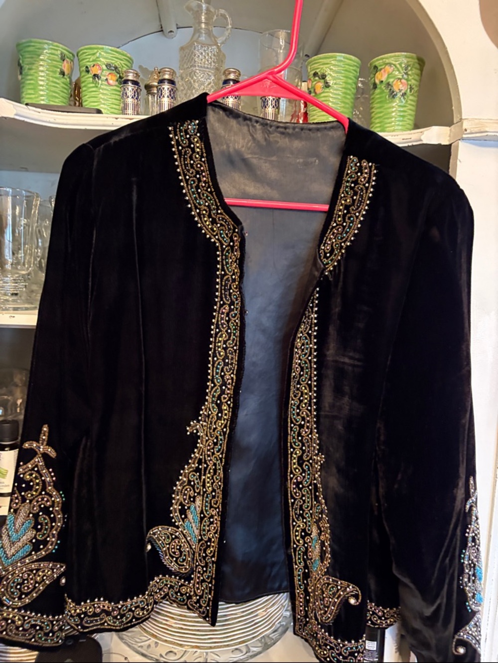 Vintage beaded velvet jacket